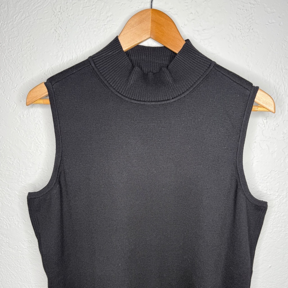 Chicos Sz 3 Sleeveless Sweater Turtleneck Top Women's XL Ribbed Sides Stretch